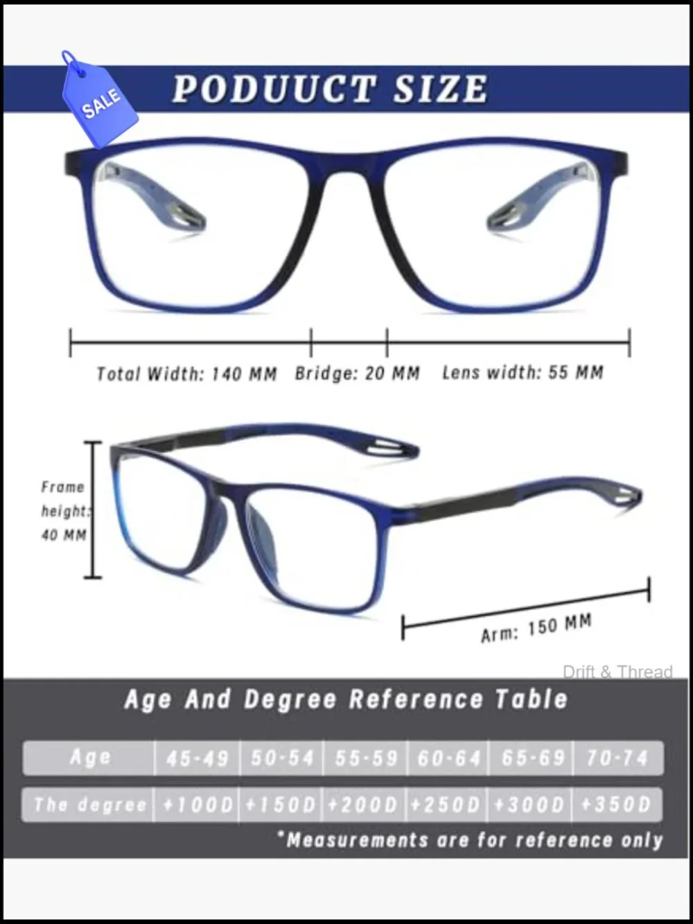 Photochromic Reading Glasses TR90 Sport Readers UV400 Anti Glare